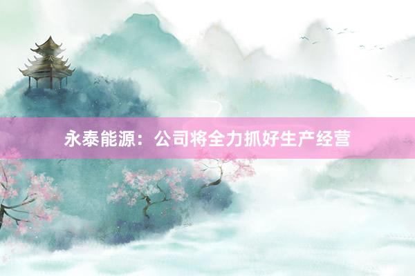永泰能源：公司将全力抓好生产经营