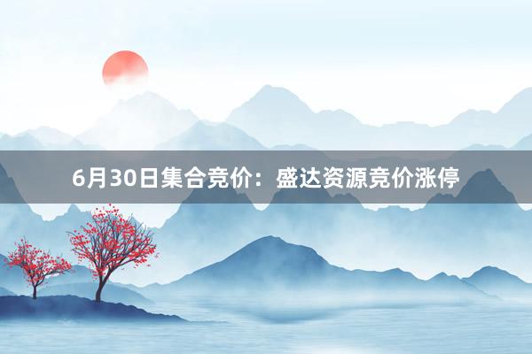 6月30日集合竞价：盛达资源竞价涨停