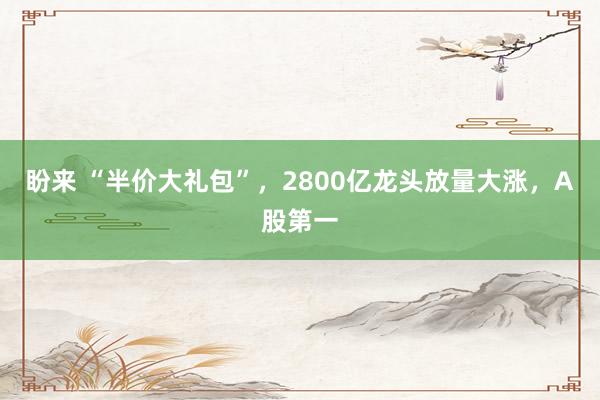 盼来 “半价大礼包”，2800亿龙头放量大涨，A股第一