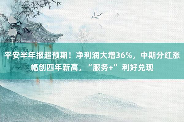 平安半年报超预期！净利润大增36%，中期分红涨幅创四年新高，“服务+” 利好兑现