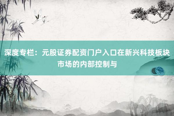 深度专栏：元股证券配资门户入口在新兴科技板块市场的内部控制与