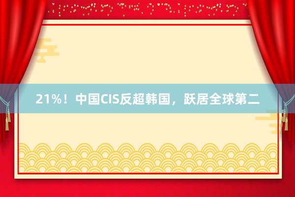 21%！中国CIS反超韩国，跃居全球第二